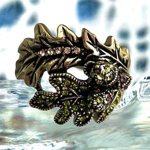 Heidi Daus “Autumn Leaves” 🍂 Swarovski Crystals size 10 ring AS IS